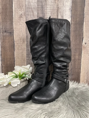 Boots Knee Flats By Cme In Black, Size: 8 Everyday Pair