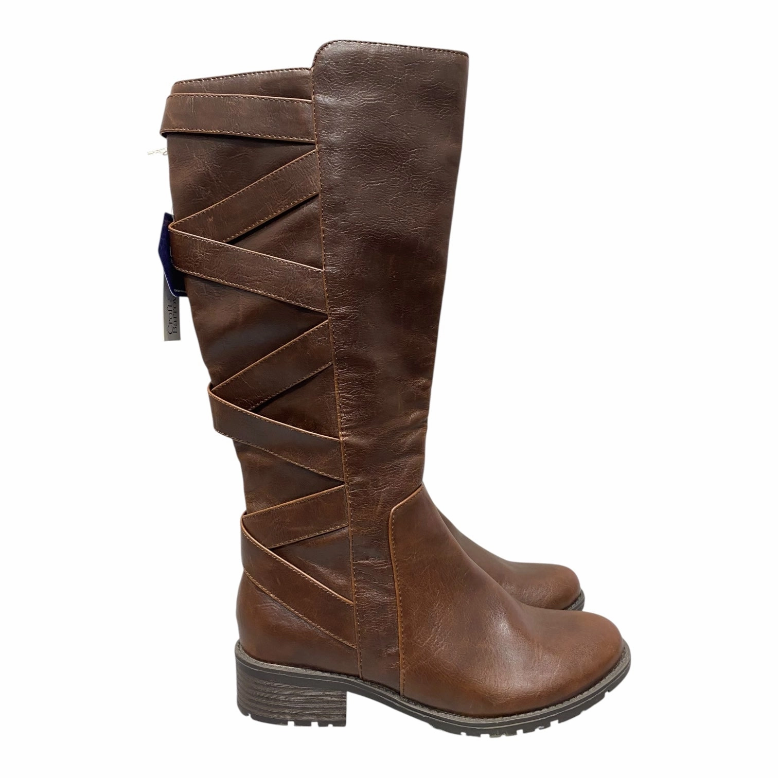 Boots Knee Flats By Croft And Barrow In Brown, Size:8.5 Protective Finish Nature Lover Molded Arch Contour