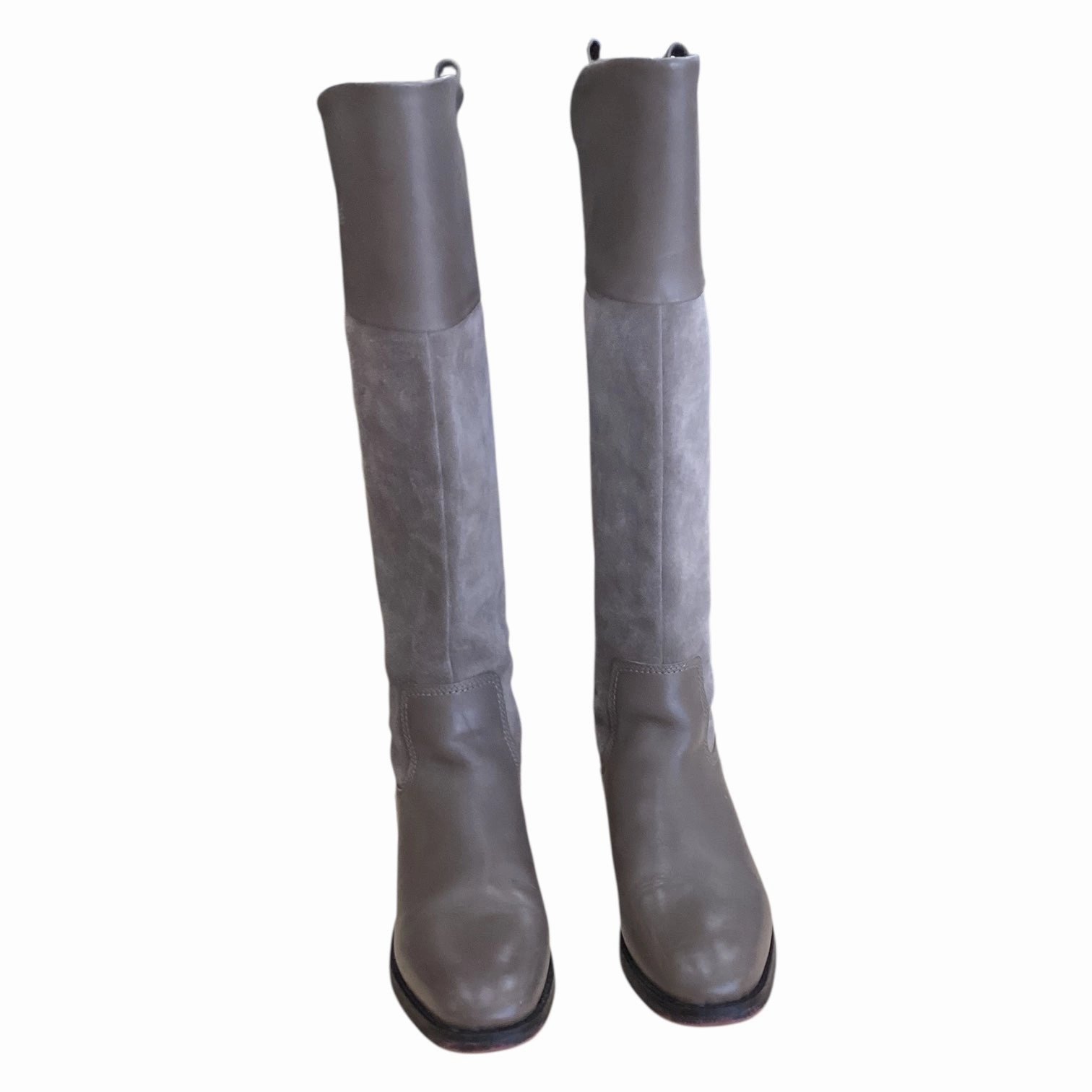 Sturdy sole Snow Grip Boots Knee Flats By Franco Sarto In Taupe, Size:7