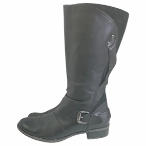 Breathable Snowy Path Sleek Fit Boots Knee Flats By Hush Puppies In Black, Size:10