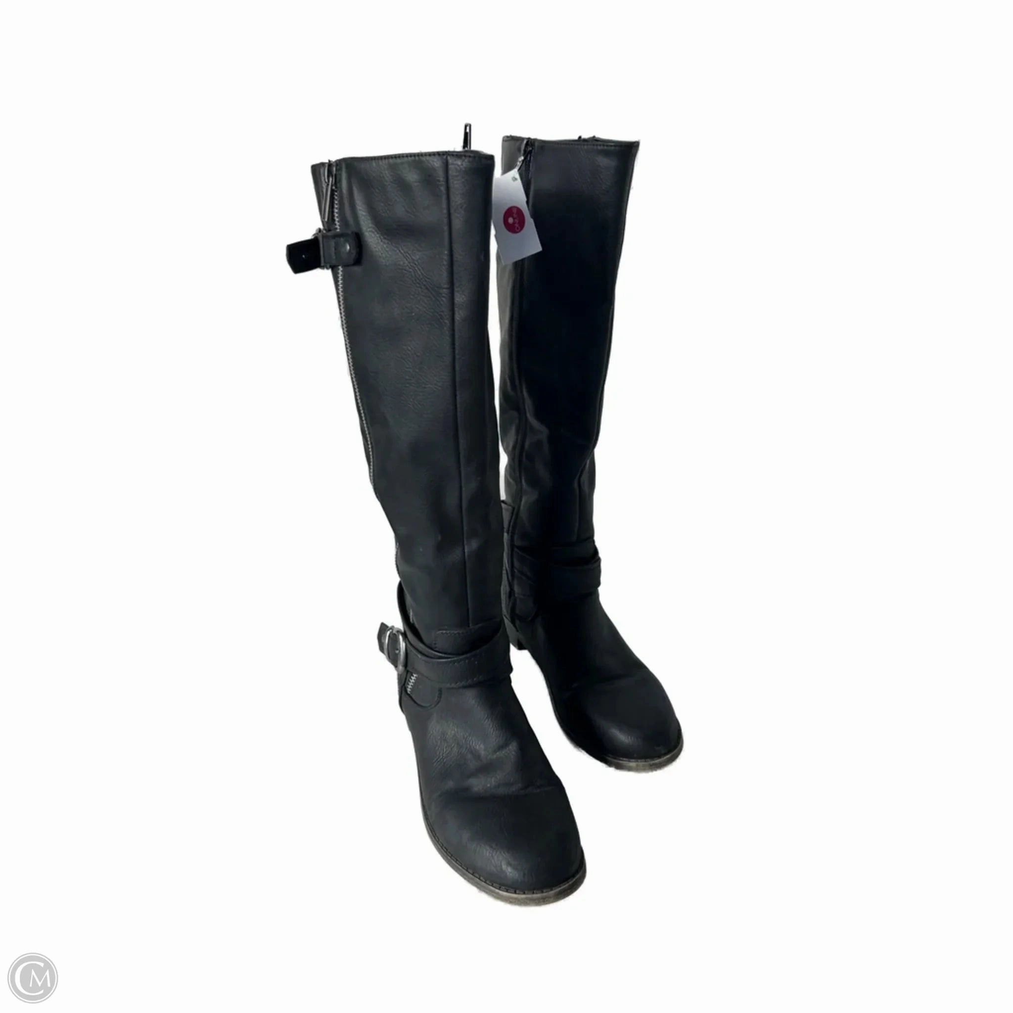 Festival Ground High-traction Boots Knee Flats By Just Fab In Black, Size: 9