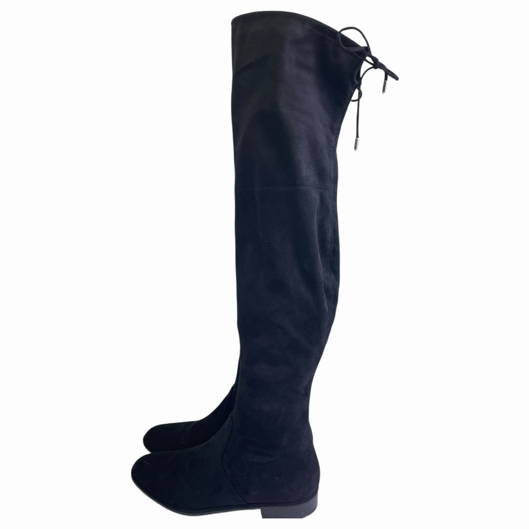 Neutral Tones Boots Knee Flats By Marc Fisher In Black, Size:9