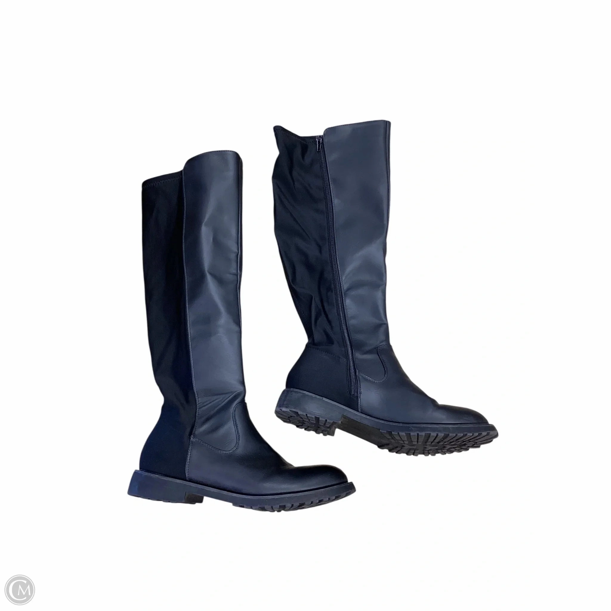 Low Profile Weekend Camping Boots Knee Flats By Mia In Black, Size: 9