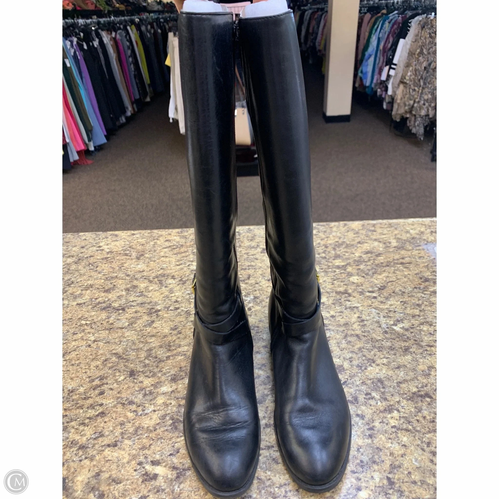 Winter Footwear Waterproof Trail Exploration Boots Knee Flats By Ralph Lauren In Black, Size: 9