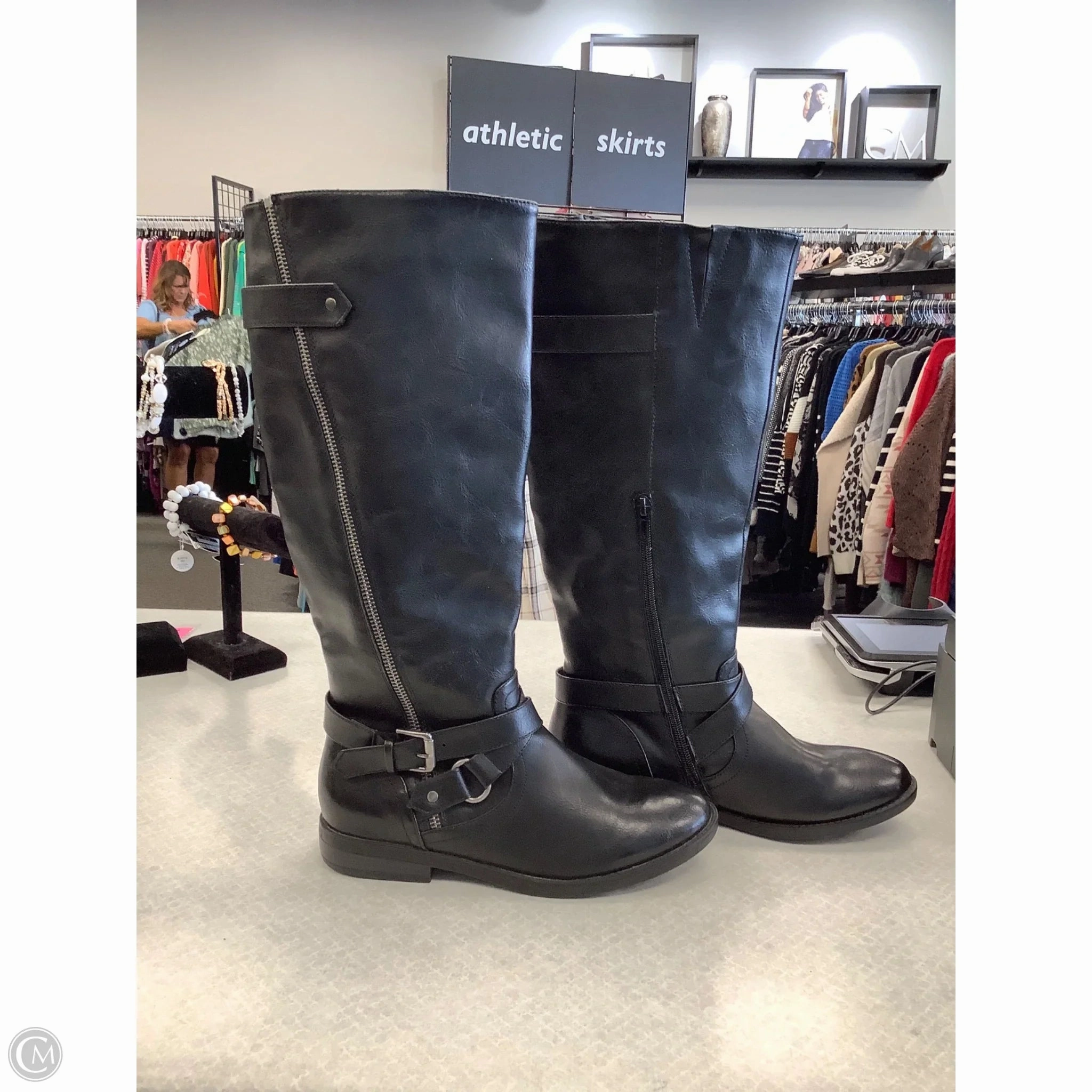 Secure Grip Boots Knee Flats By Rampage In Black, Size: 7.5