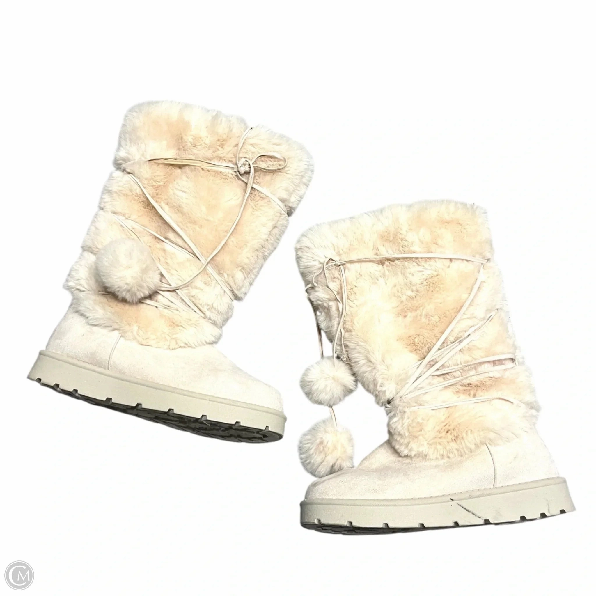 Boots Knee Flats By Rouge In Cream, Size: 8.5 Anti Fatigue Non Marking Sole