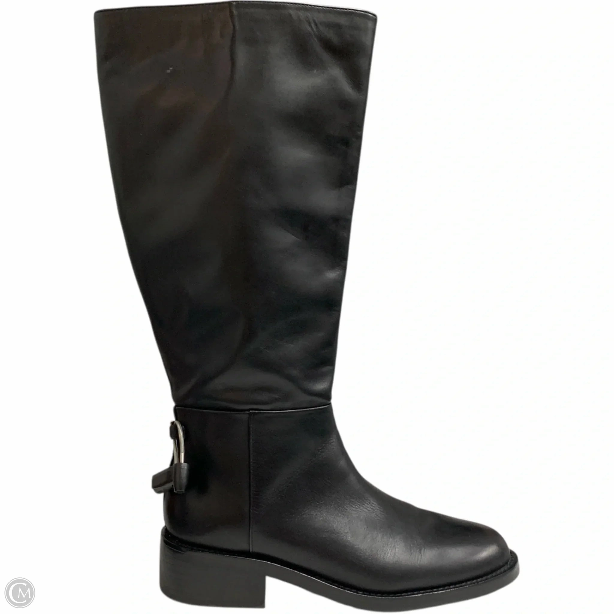 Adjustable buckle Secure Grip Boots Knee Flats By Sam Edelman In Black, Size: 10