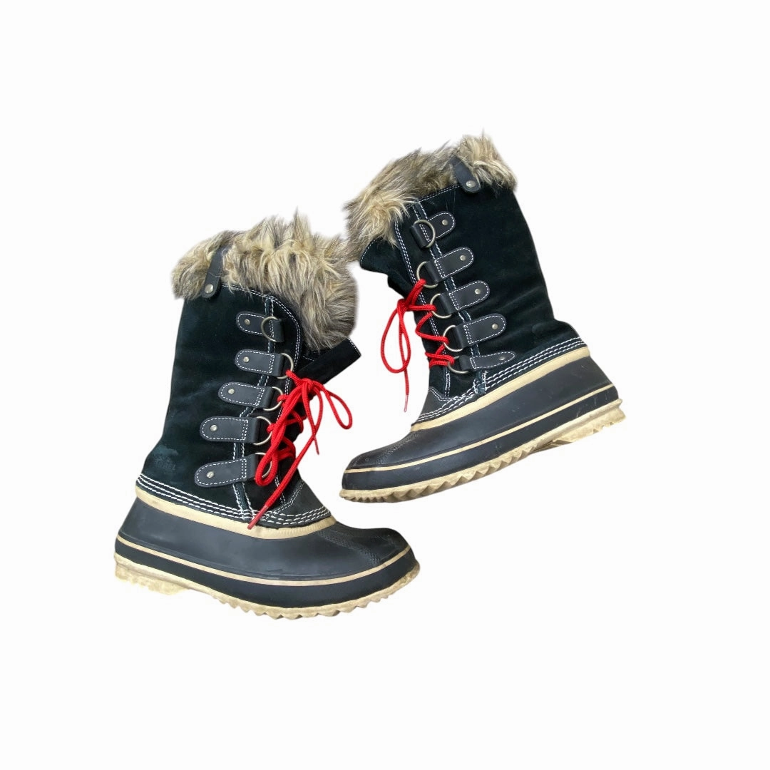 Boots Knee Flats By Sorel In Black & Brown, Size: 7 Reliable Footwear Waterproof Outdoor Trek