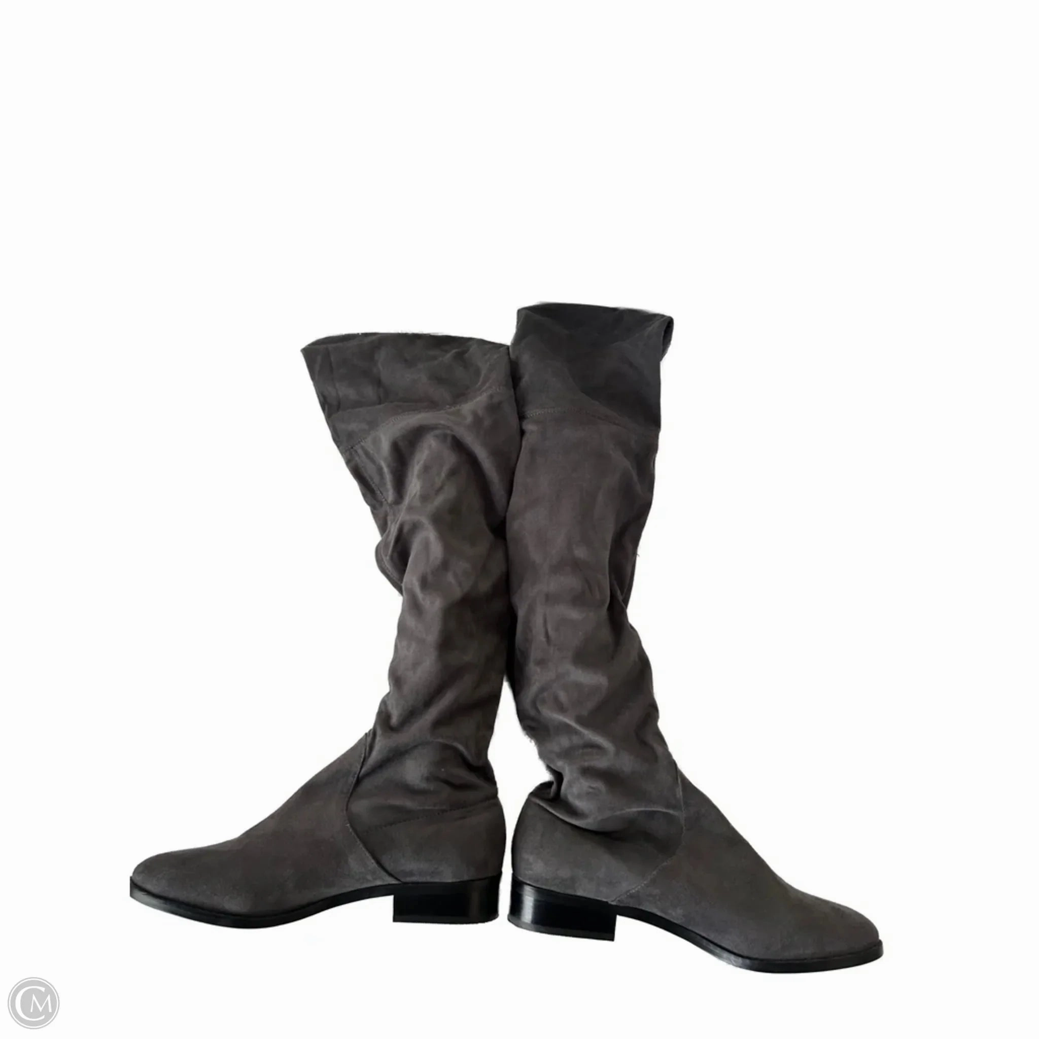 Subtle Lines Breathable Windy Weather Boots Knee Flats By Steve Madden In Grey, Size: 10