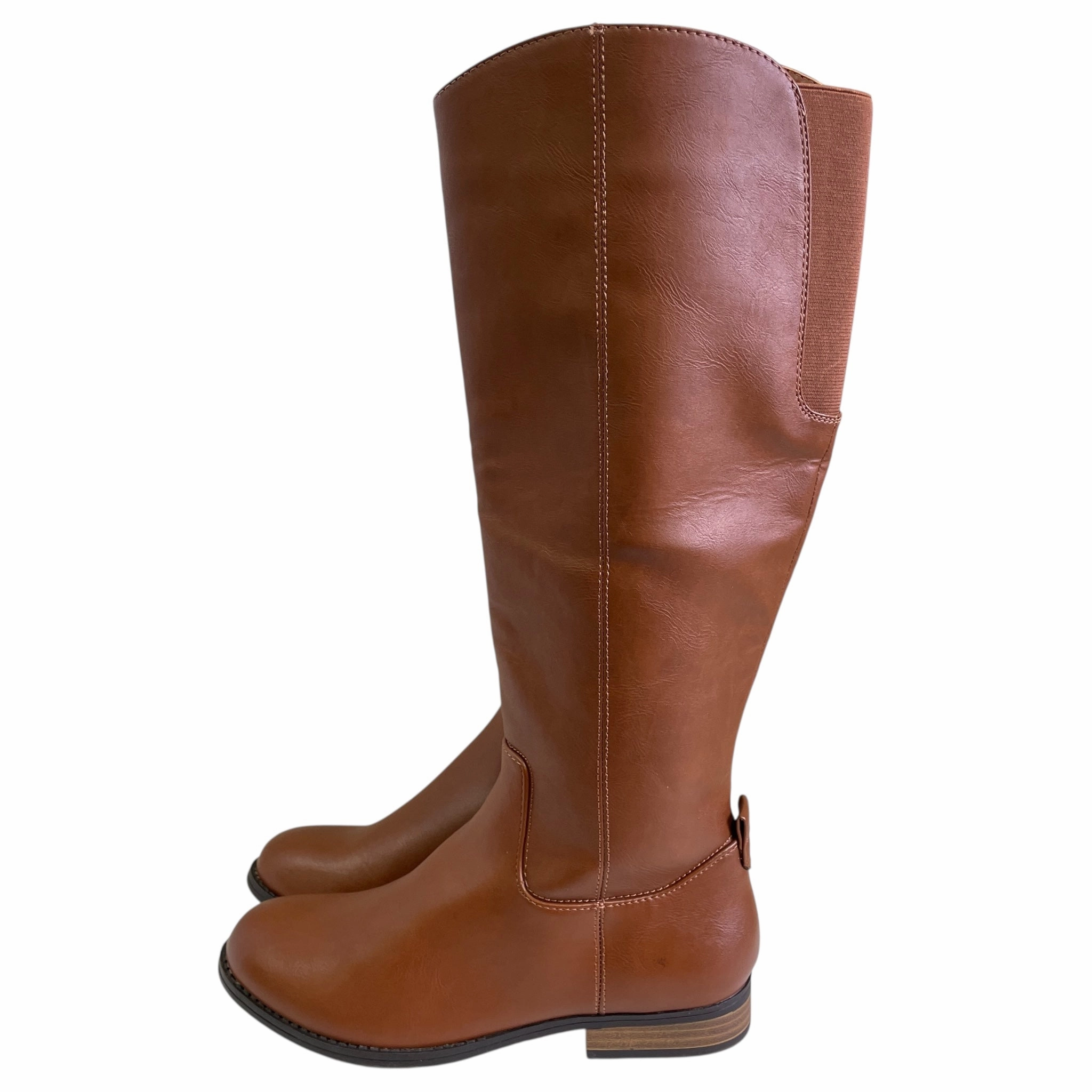 Boots Knee Flats By Universal Thread In Tan, Size:7 Heel Support