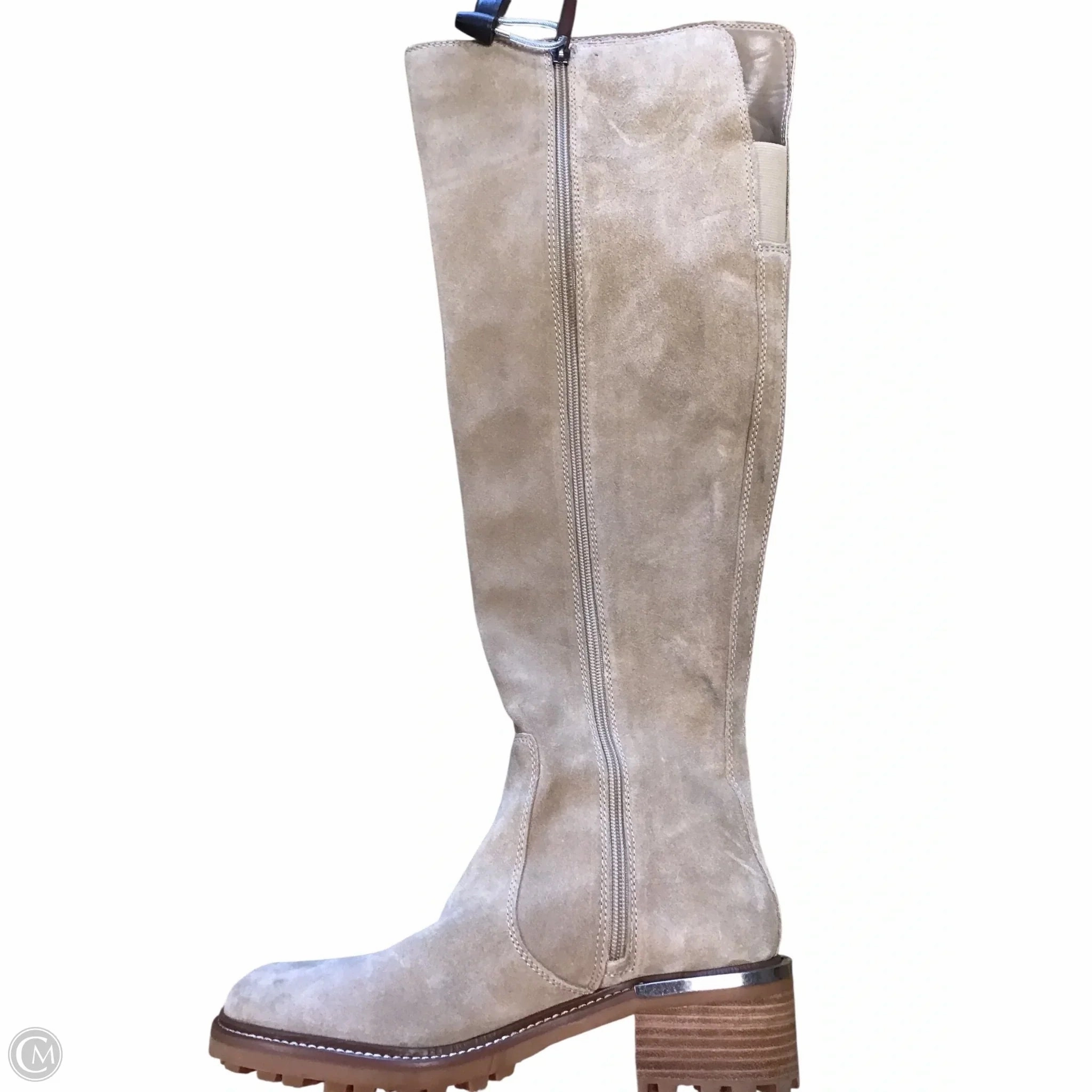 Soft Inner Lining Quick Wear Boots Knee Flats By Vince Camuto In Tan, Size: 7.5