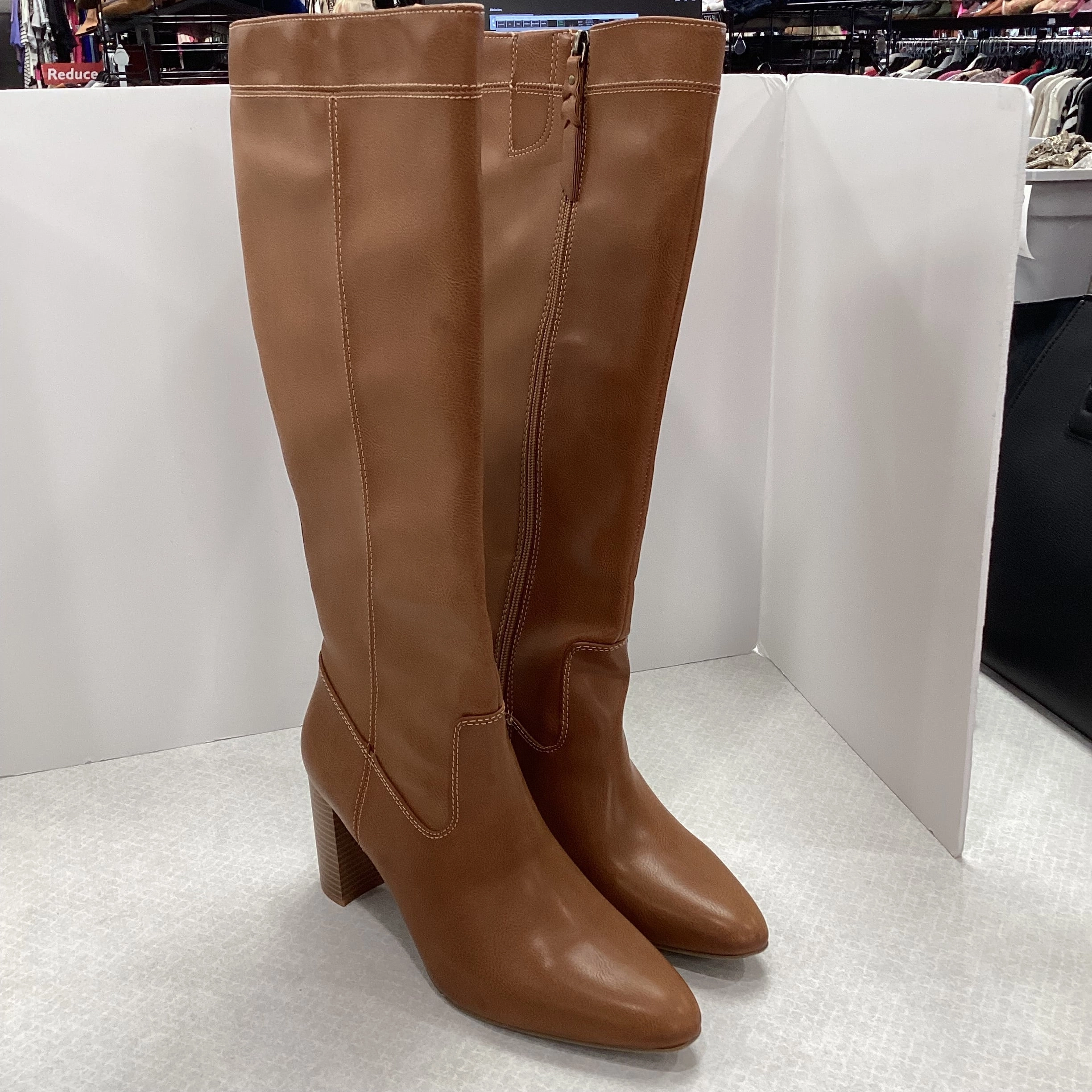 Boots Knee Heels By Ana In Brown, Size: 11 Punk Bold Lightweight Fit