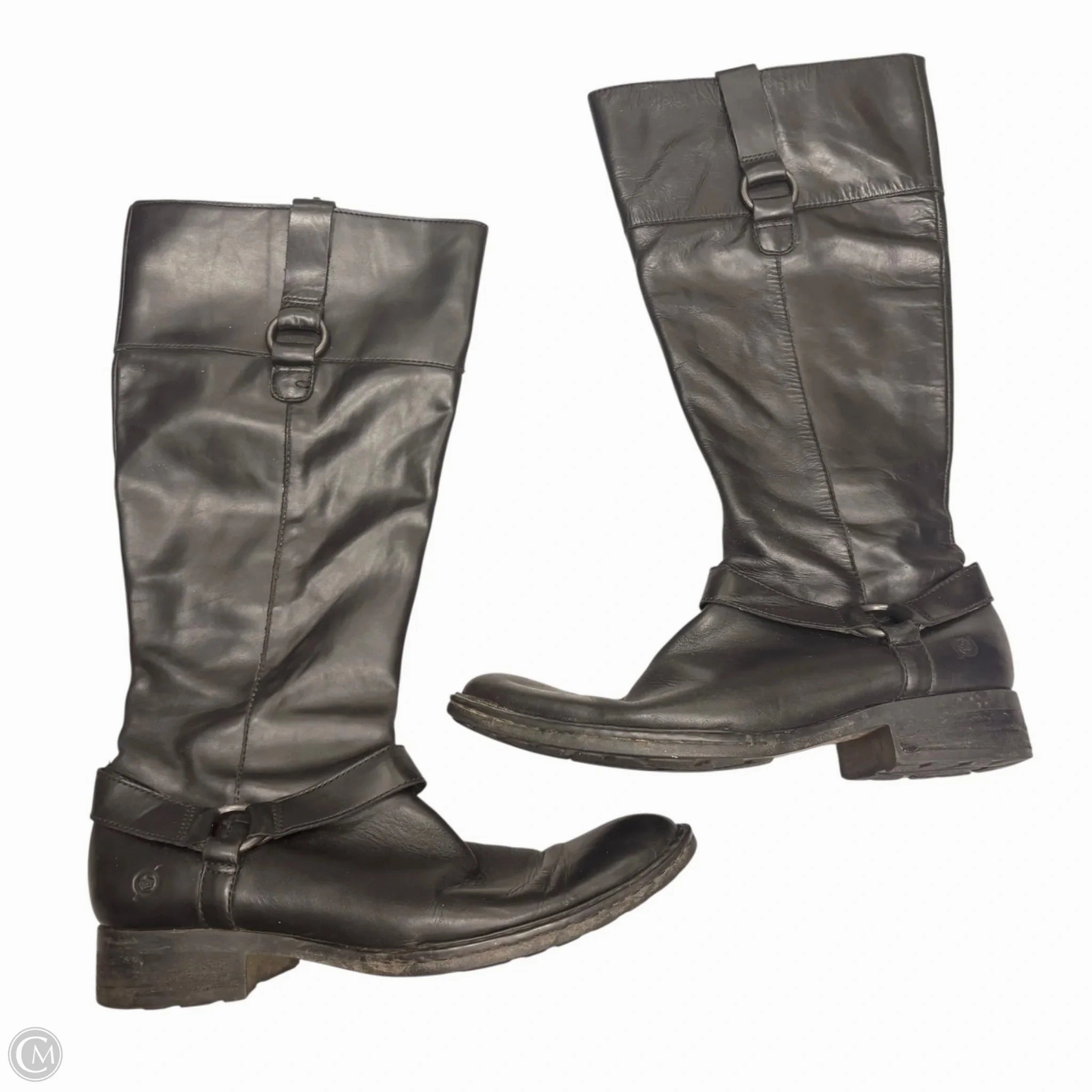 Performance Wear Comfy Cushion Boots Knee Heels By Born In Black, Size: 8.5