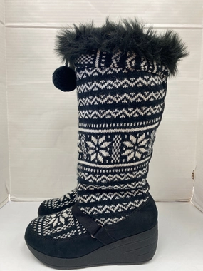 Boots Knee Heels By Clothes Mentor In Black & White, Size: 9 Reliable Performance Slip Resistant Adventure Seeker