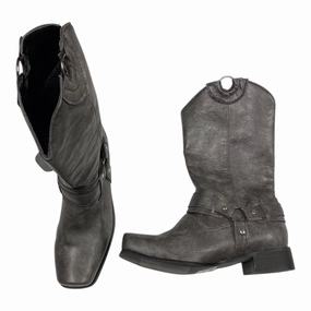 Boots Knee Heels By Clothes Mentor In Grey, Size:9.5 Clean Lines