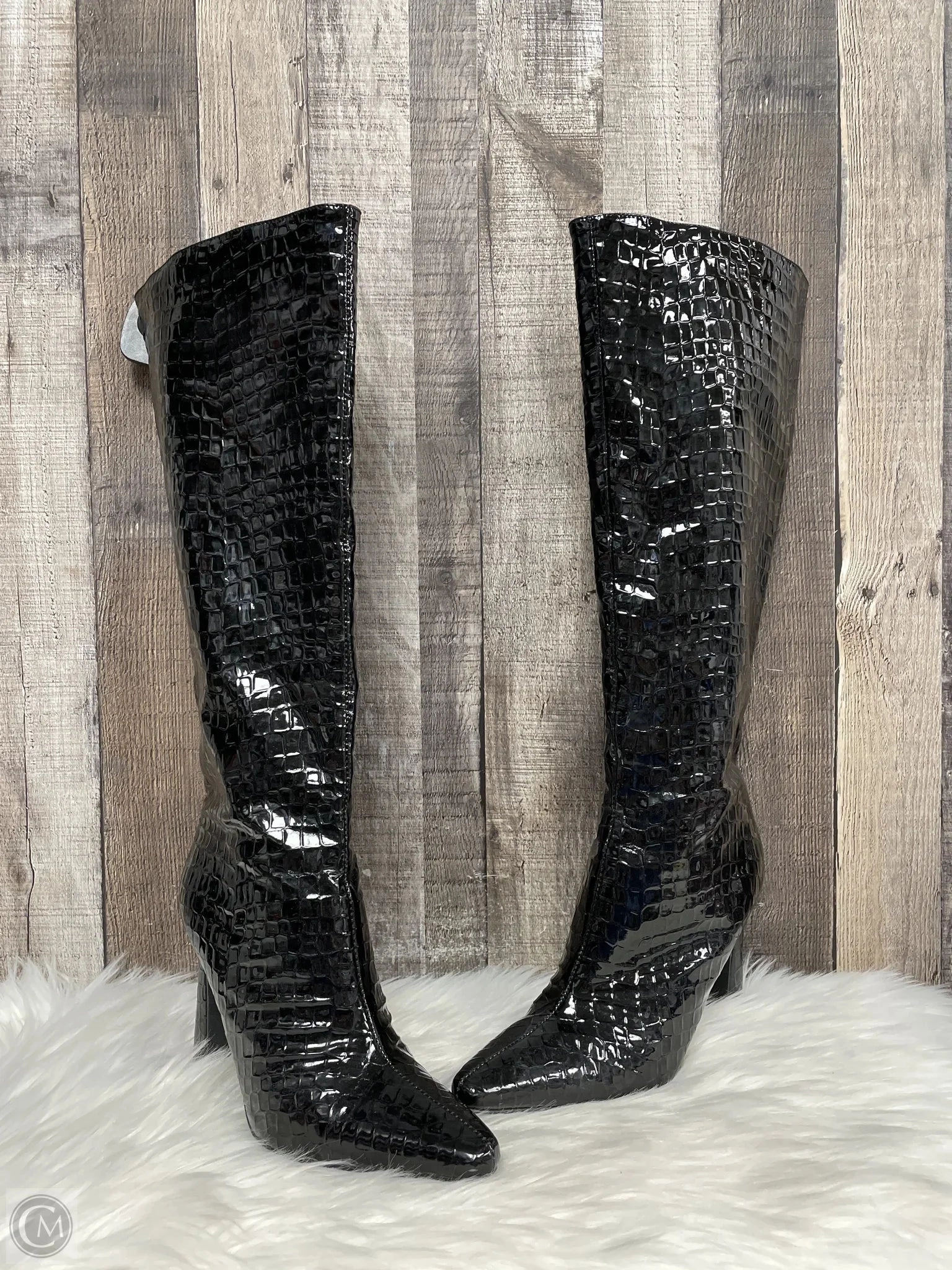 well-made Boots Knee Heels By Cmf In Black, Size: 9