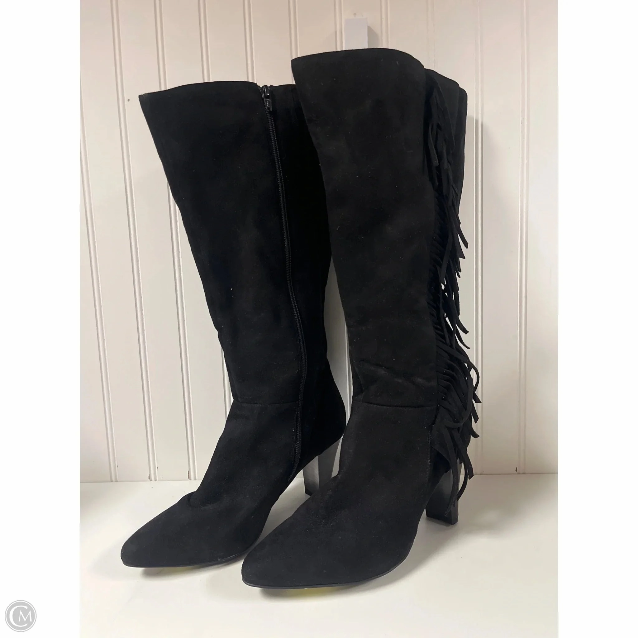 Boots Knee Heels By Comfortview In Black, Size: 9 Functional Model