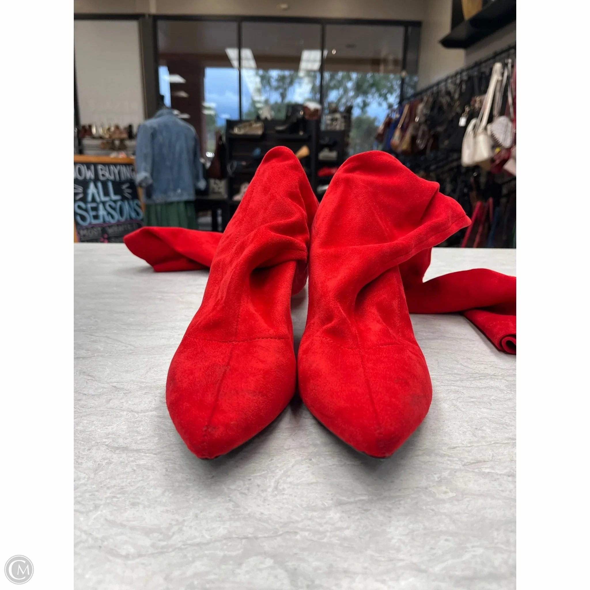 Ranch Mode Mud Resistant Active Nomad Boots Knee Heels By Inc In Red, Size: 9.5