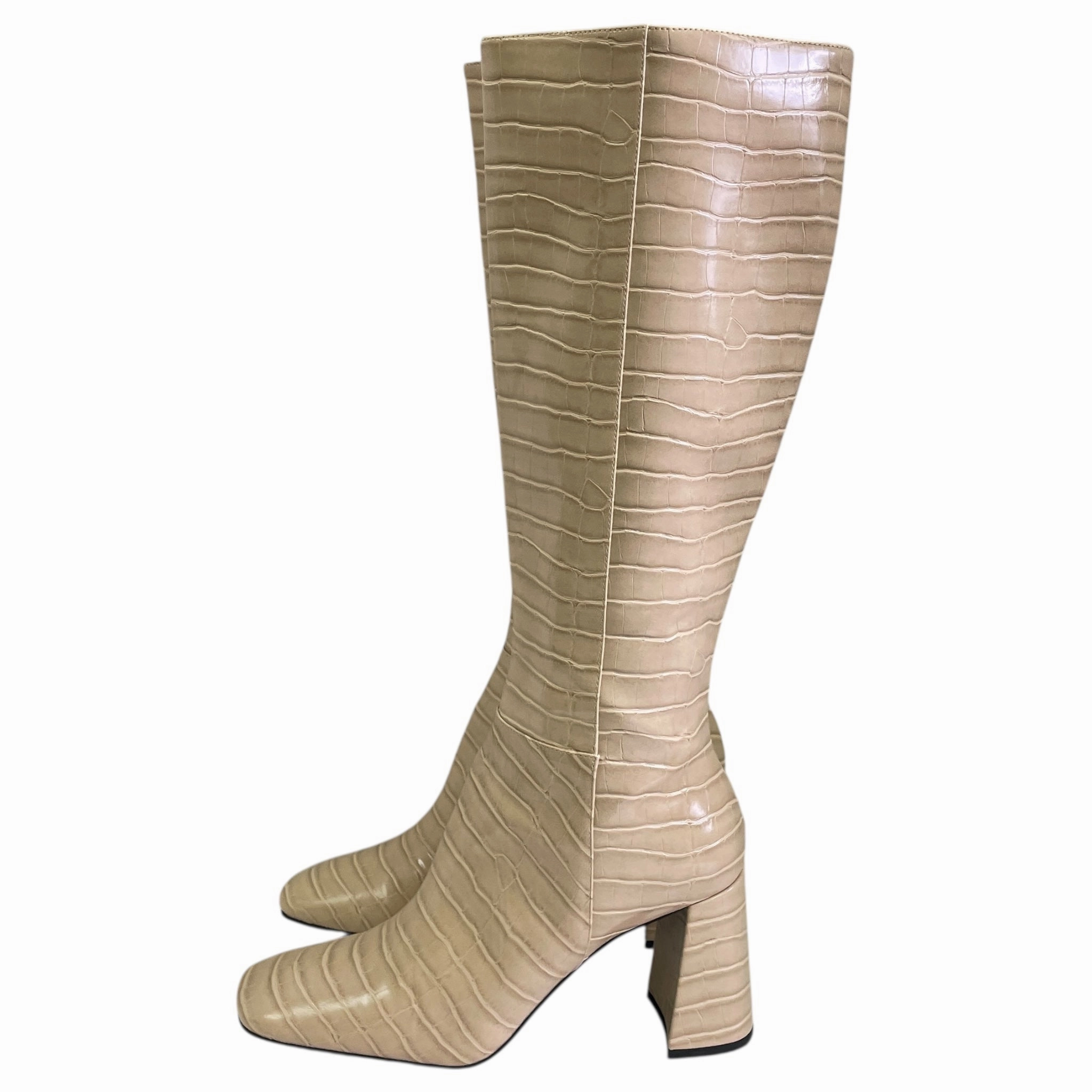 Boots Knee Heels By Jeffery Campbell In Cream, Size:9 Fresh Style Stable Support Nature Lover