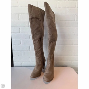 Low Profile Outdoor Explorer Boots Knee Heels By Just Fab In Tan, Size: 8