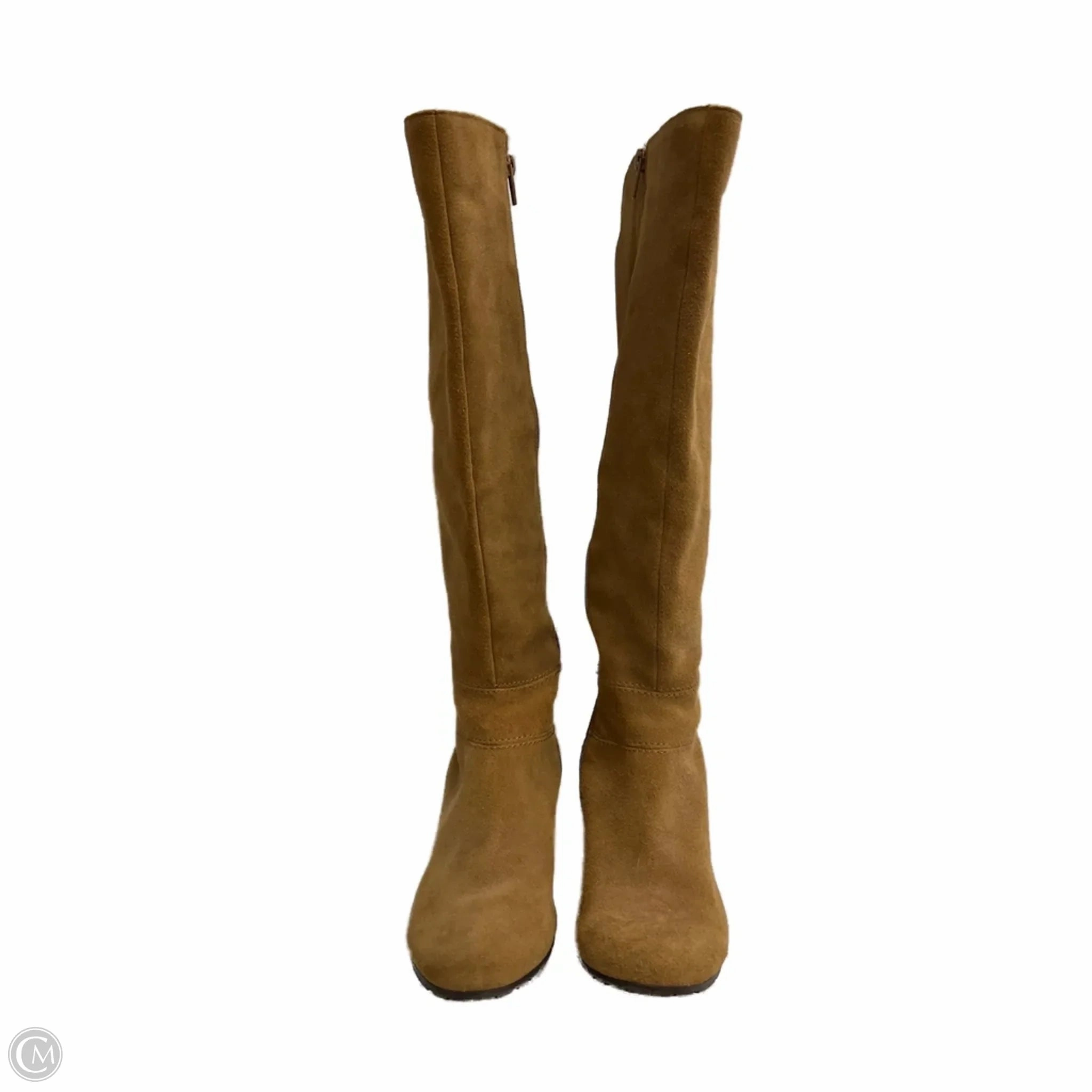 Protective Finish Functional Minimalist High Traction Rough Terrain Boots Knee Heels By Kenneth Cole Reaction In Tan, Size: 7.5