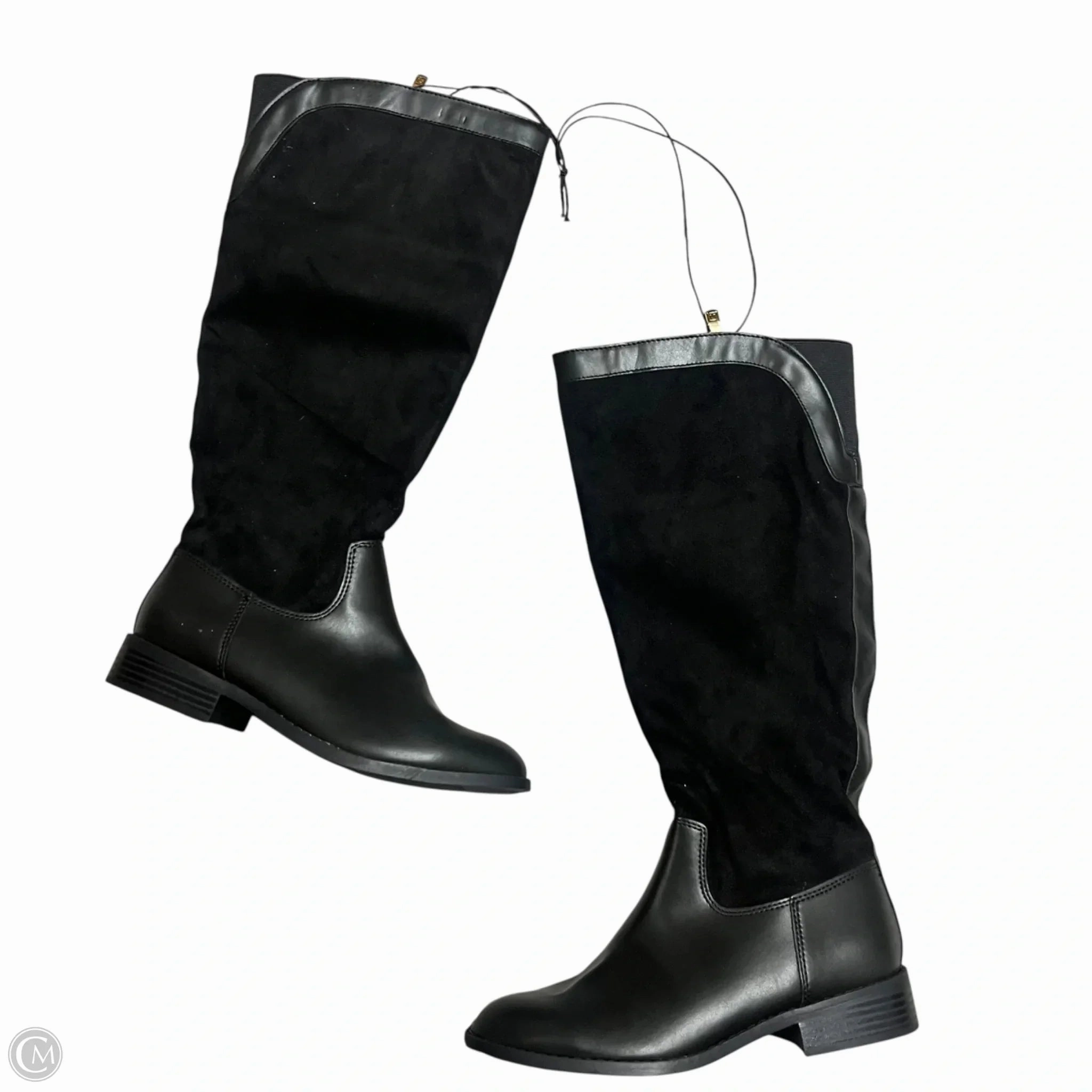 Boots Knee Heels By Liz Claiborne In Black, Size: 6 Anti Odor Work Commute Chain Touch