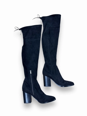 Boots Knee Heels By Marc Fisher In Black, Size: 8.5 Comfort Laces