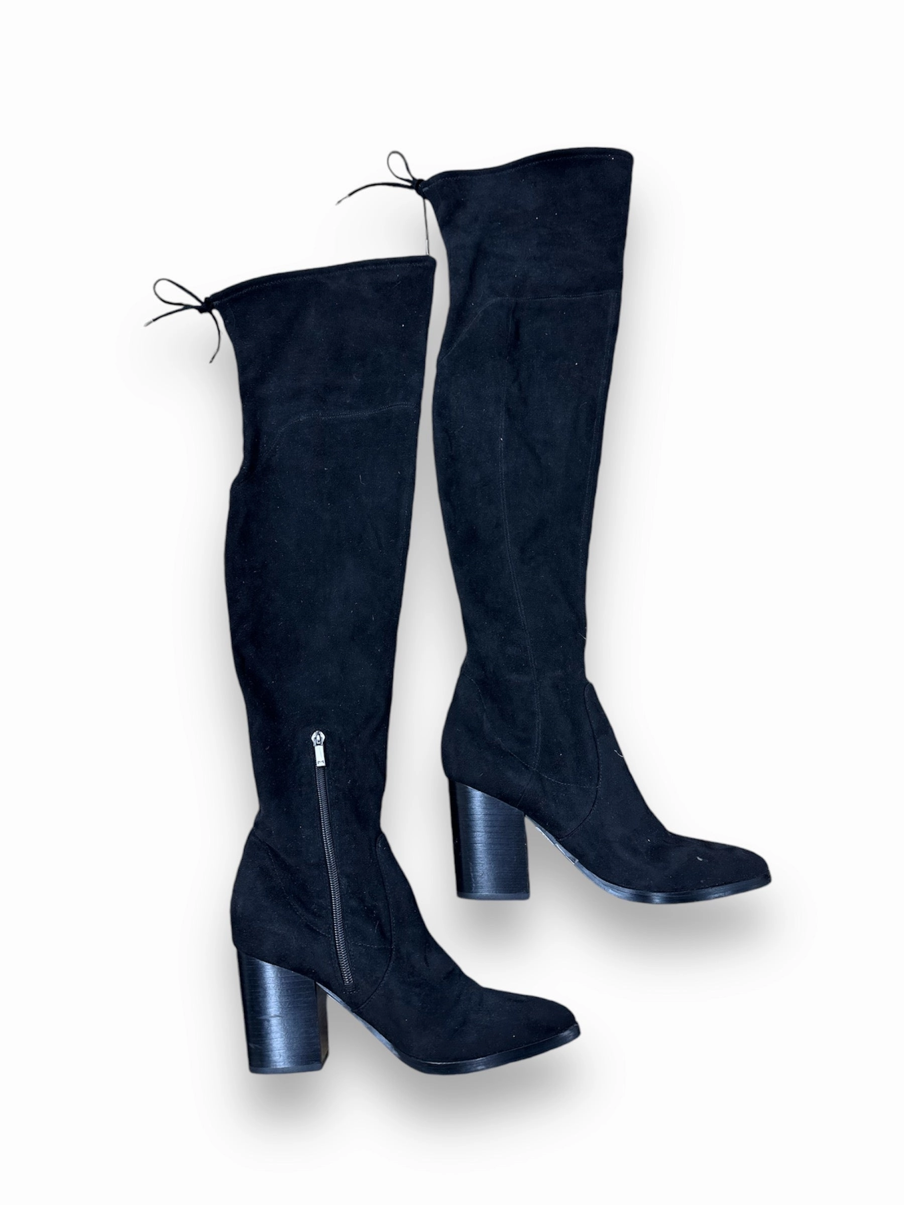 Boots Knee Heels By Marc Fisher In Black, Size: 8.5 Comfort Laces