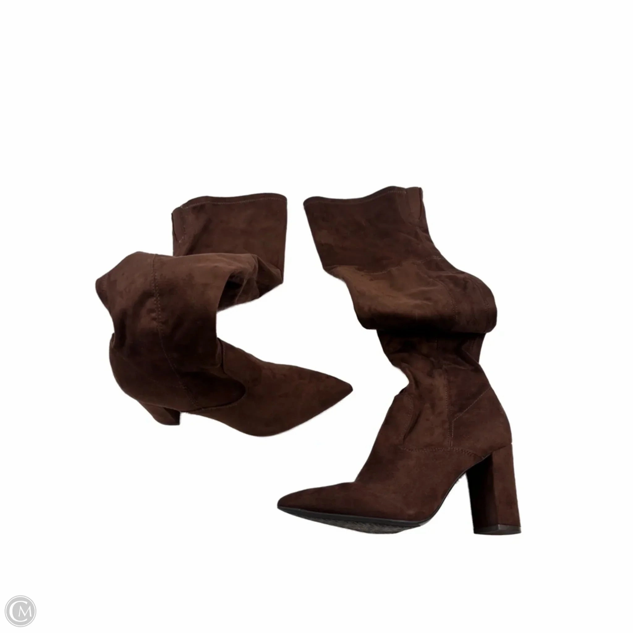 Minimal Silhouette lightweight materials Boots Knee Heels By Marc Fisher In Brown, Size: 7.5