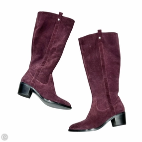 Seamless Fit Shock Absorbing Mountain Hike Boots Knee Heels By Marc Fisher In Purple, Size: 9