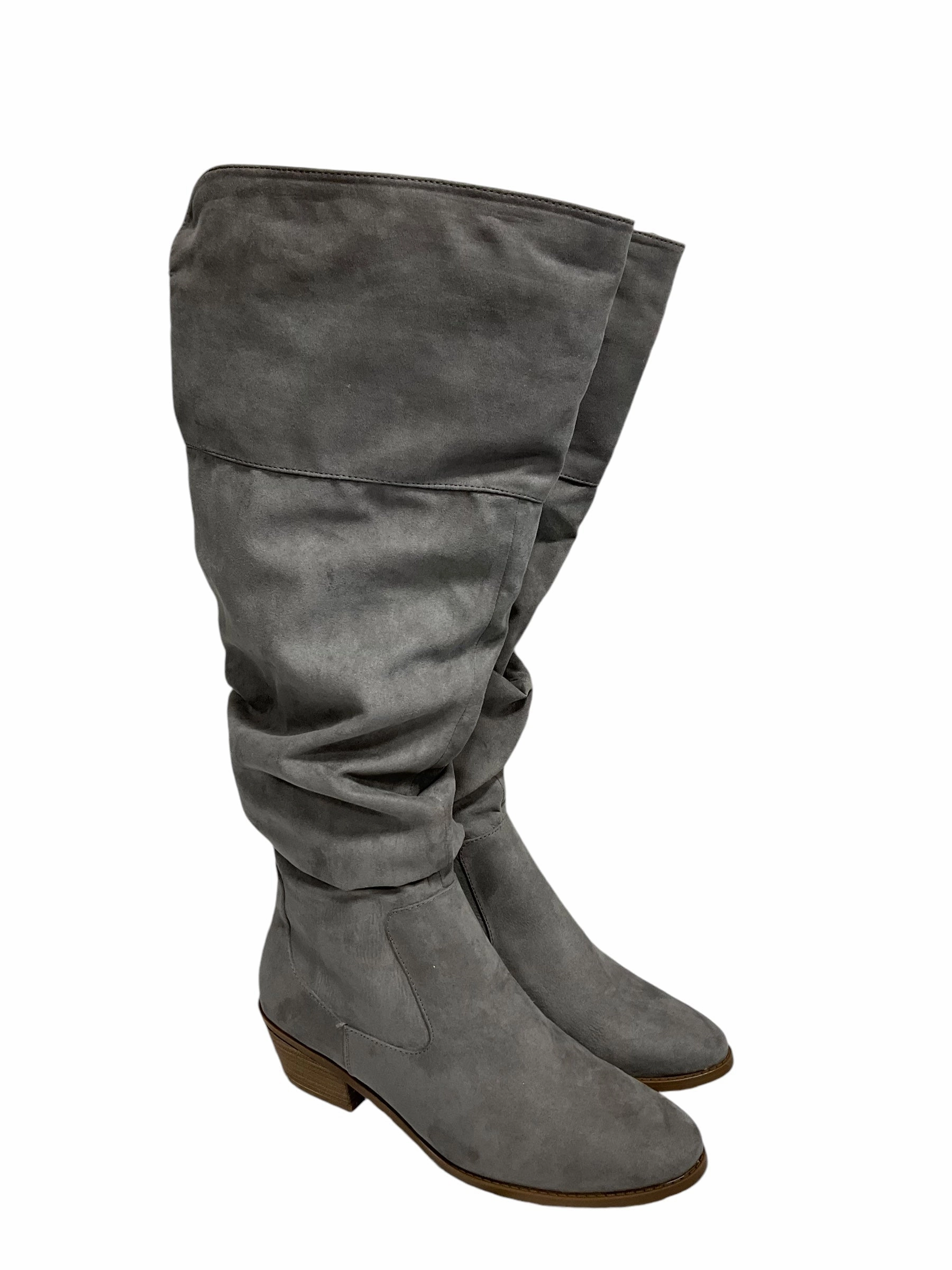 BreathableMesh Boots Knee Heels By Maurices In Grey, Size: 12