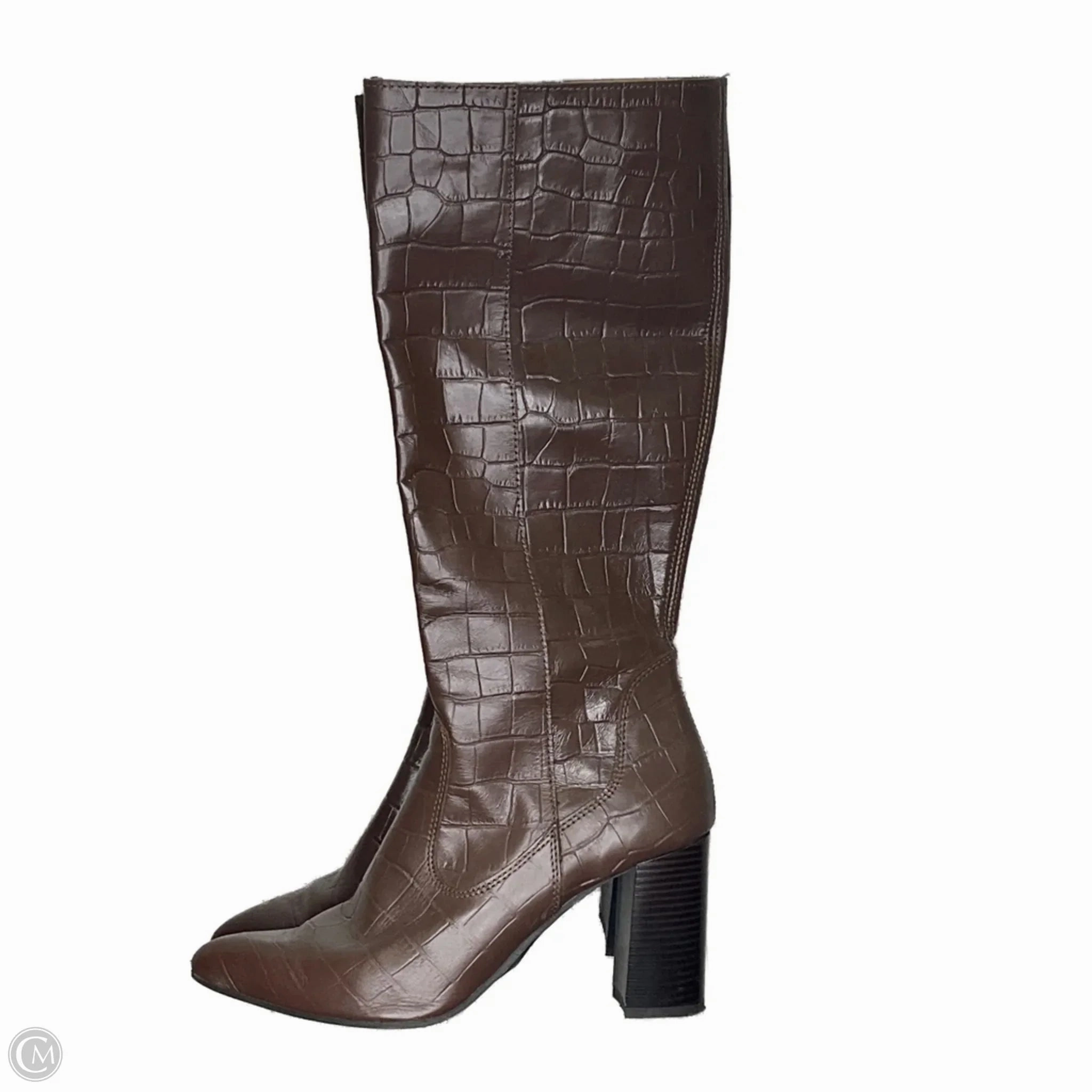 Elevated Comfort Boots Knee Heels By Nasty Gal In Brown, Size: 10