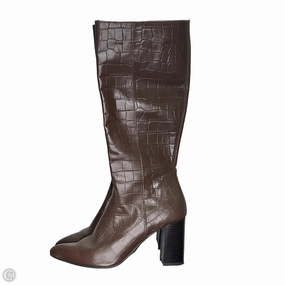 Elevated Comfort Boots Knee Heels By Nasty Gal In Brown, Size: 10