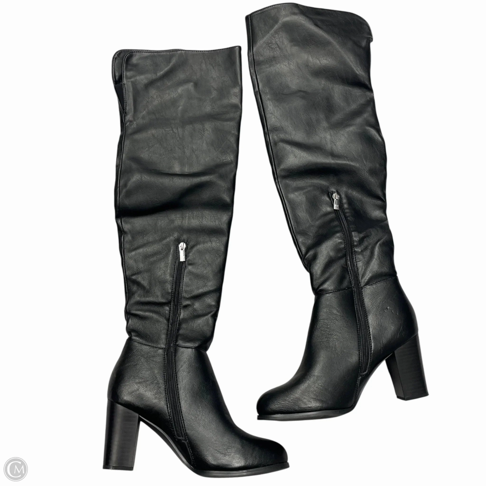 Weekend Ready Boots Knee Heels By New York And Co In Black, Size: 8