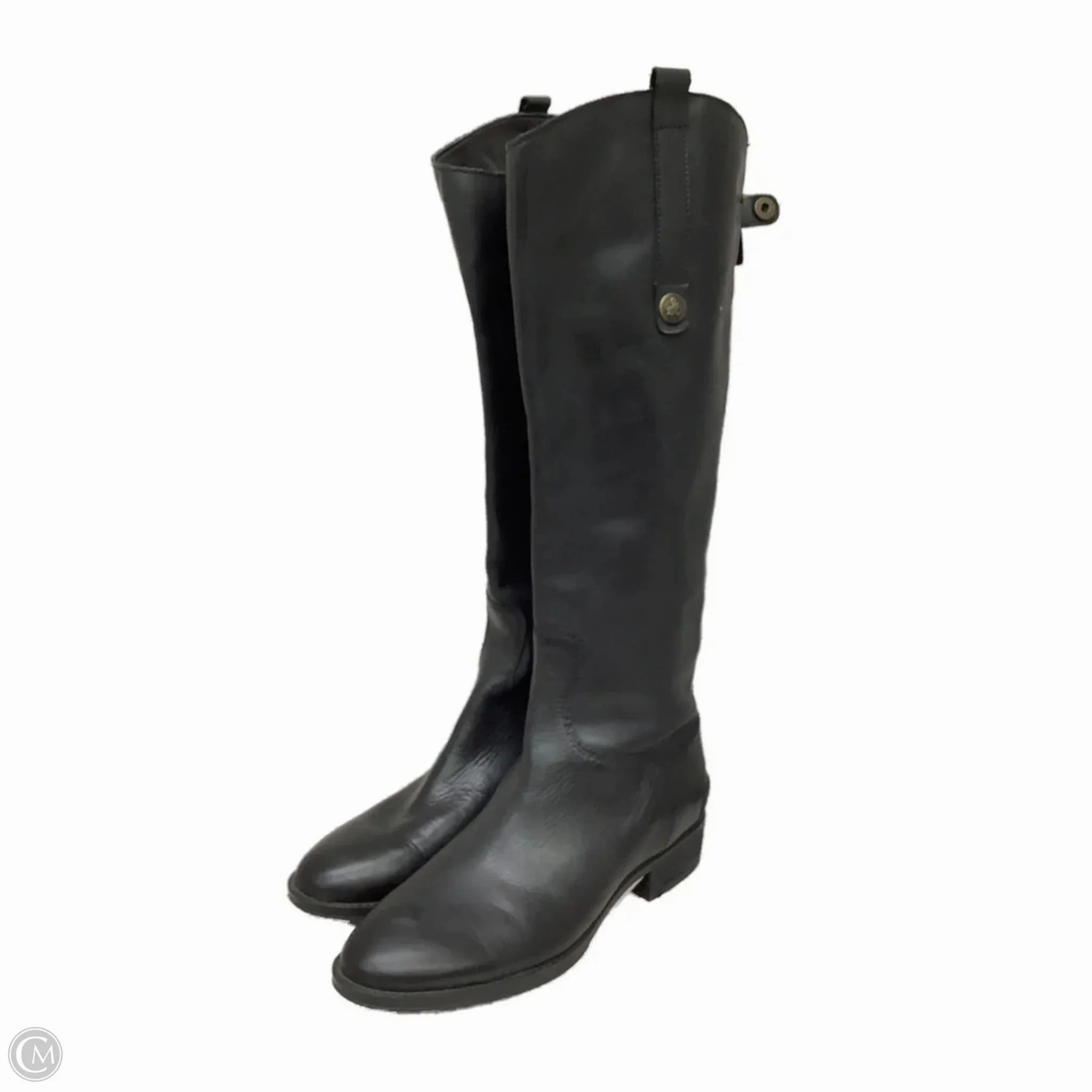 Boots Knee Heels By Sam Edelman In Black, Size: 7.5 Lace-Up Closure