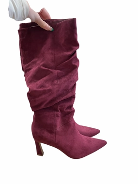 Eco Material Rainy Days Boots Knee Heels By Shoedazzle In Red, Size: 8