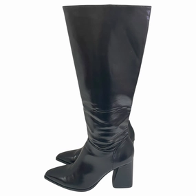 Fresh Style Insulated Morning Walk Boots Knee Heels By Stradivarius In Black, Size:8.5