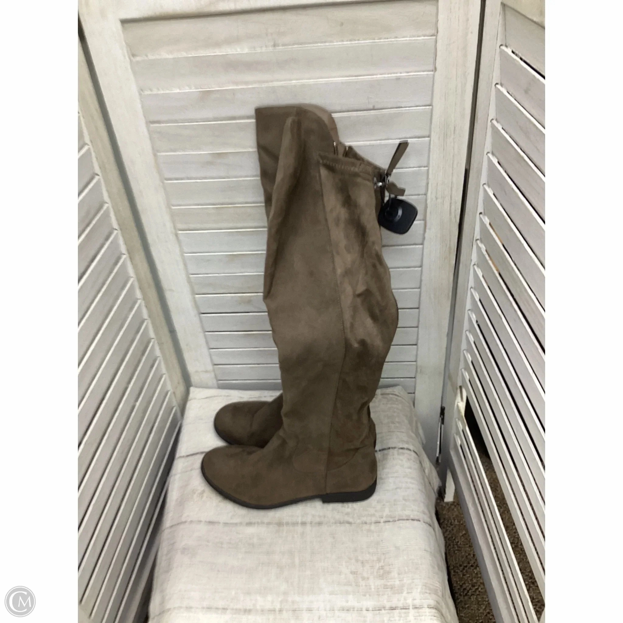 Boots Knee Heels By Style And Company In Brown, Size: 8 Seamless Comfort Morning Walk Leather Cool
