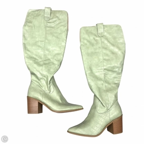 Wild Edge Boots Knee Heels By Tru Comfort Foam In Green, Size: 7.5
