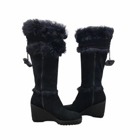 Shock Absorbing Backcountry Camper Protective Cushioning Boots Knee Heels DESIGNER By Coach In Black, Size: 6