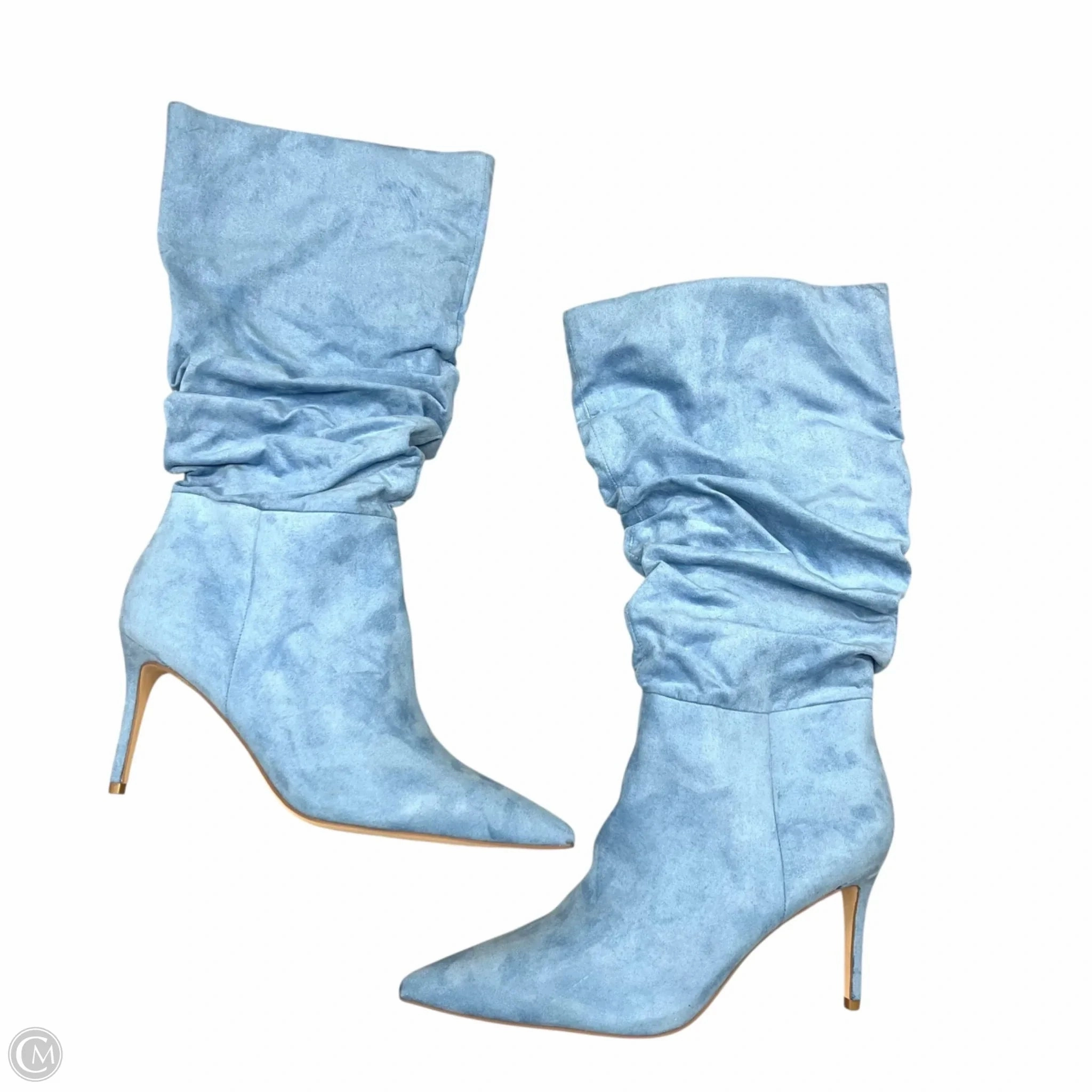 Boots Knee Heels In Blue, Size: 11 Training