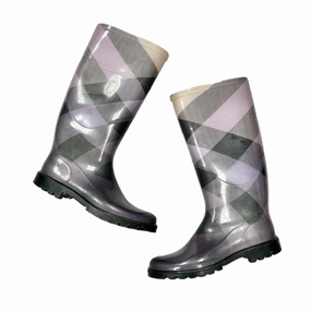 Ergonomic Travel Enthusiasts Tropic Mode Boots Luxury Designer By Burberry In Black & Purple, Size: 6.5