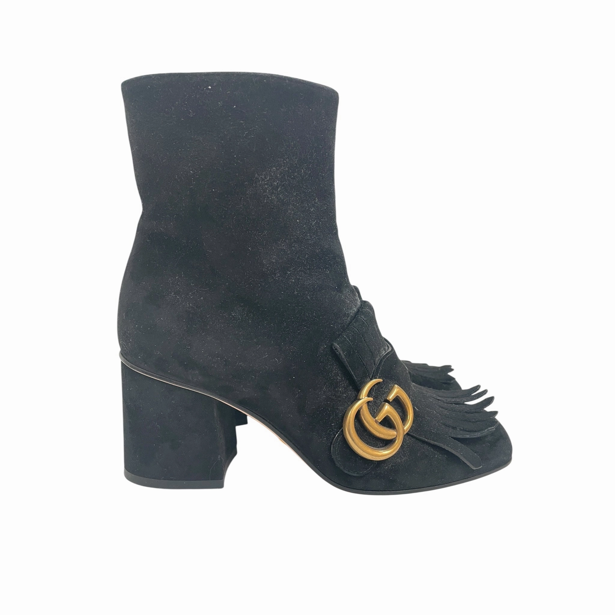 Boots Luxury Designer By Gucci In Black, Size:5 Rich Jewel