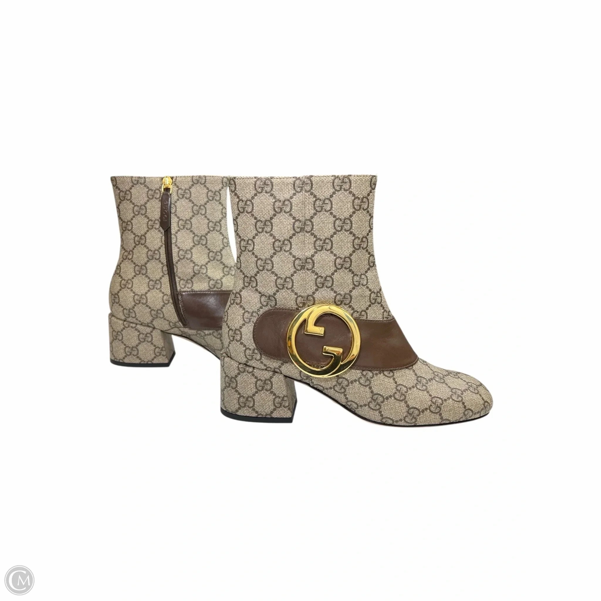 Boots Luxury Designer By Gucci In Brown, Size: 9 Core Flex Virtual Step