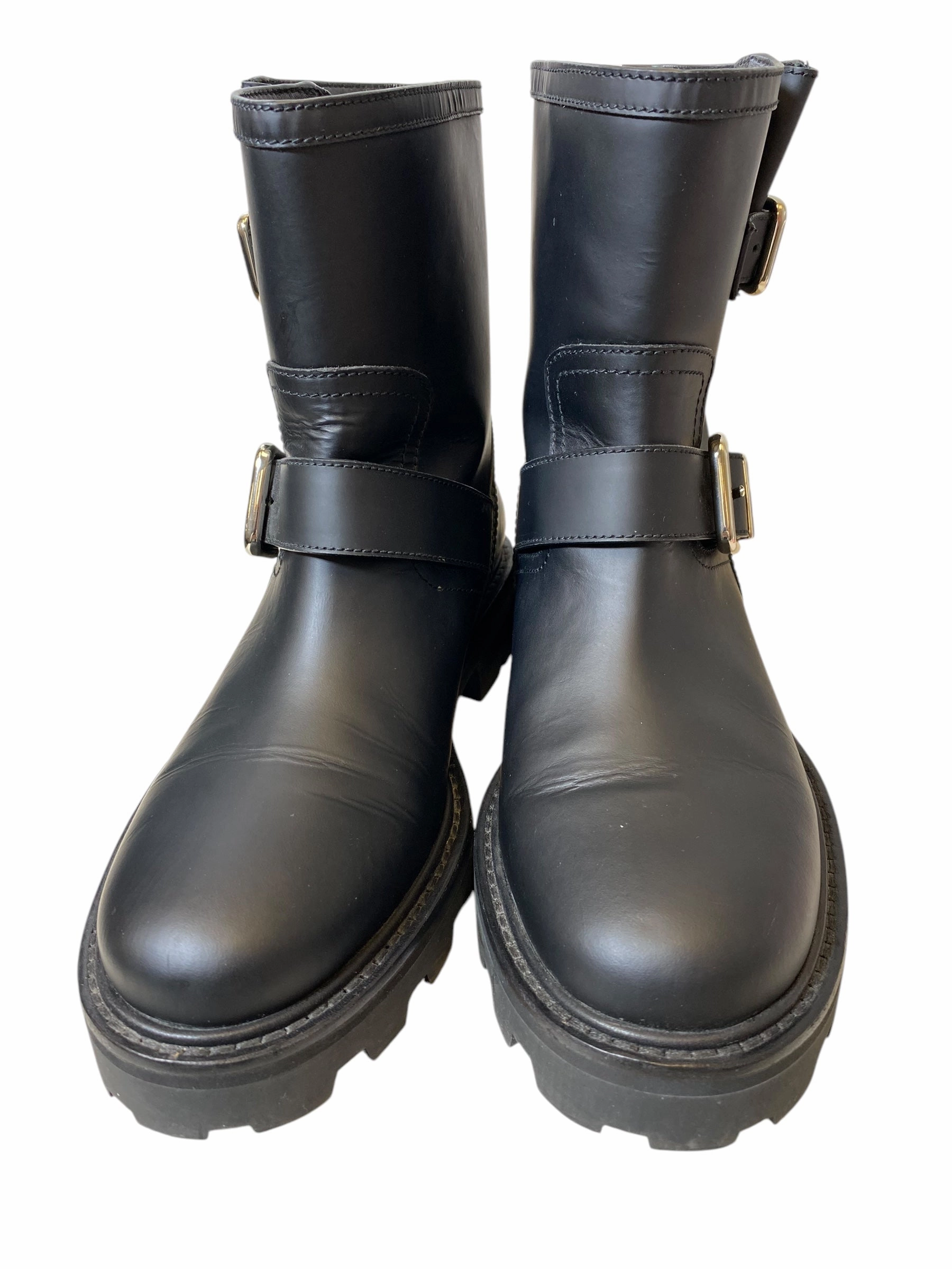 Breathable Lining Cushioned Base Work Commute Boots Luxury Designer By Jimmy Choo In Black, Size: 7