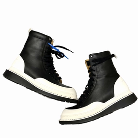 Balance Fit Boots Luxury Designer By Loewe In Black & White, Size: 9.5