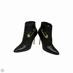 Boots Luxury Designer By Versace In Black, Size: 8 Flexible Outsole Construction