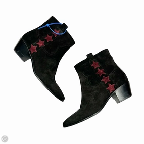 Boots Luxury Designer By Yves Saint Laurent In Black & Red, Size: 8 Barefoot Feel Design Angel Glow