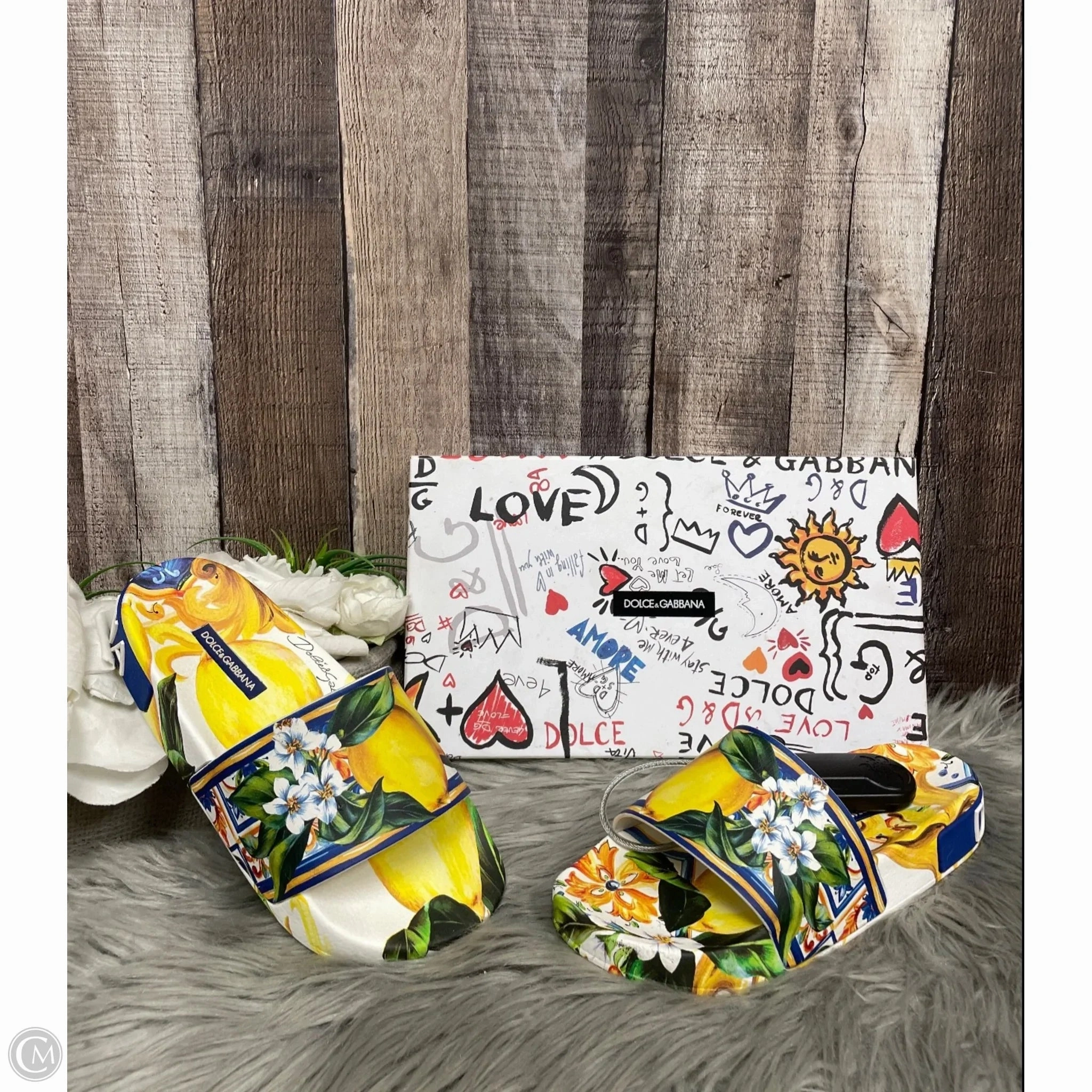 Beauty Walk Arch Fit Sandals Luxury Designer By Dolce And Gabbana In Lemon, Size: 5