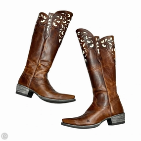 Fleece Soft Boots Western By Ariat In Brown & Cream, Size: 7.5